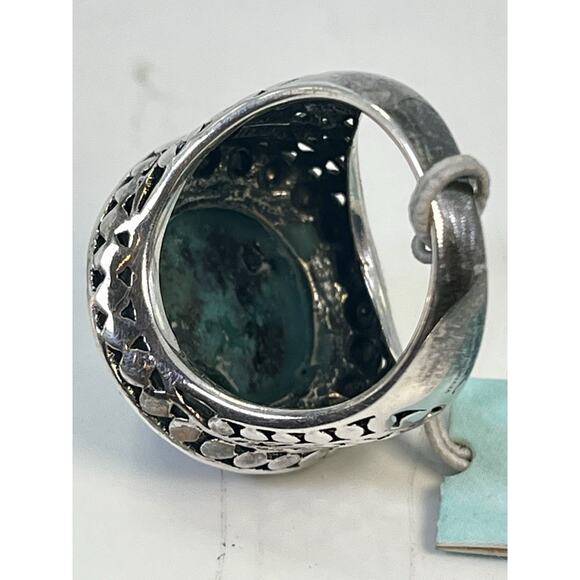 STERLING SILVER Jenna Blue Cabochon TURQUOISE Domed Ring Size 7 - Vintage NOS - Picture 10 of 15